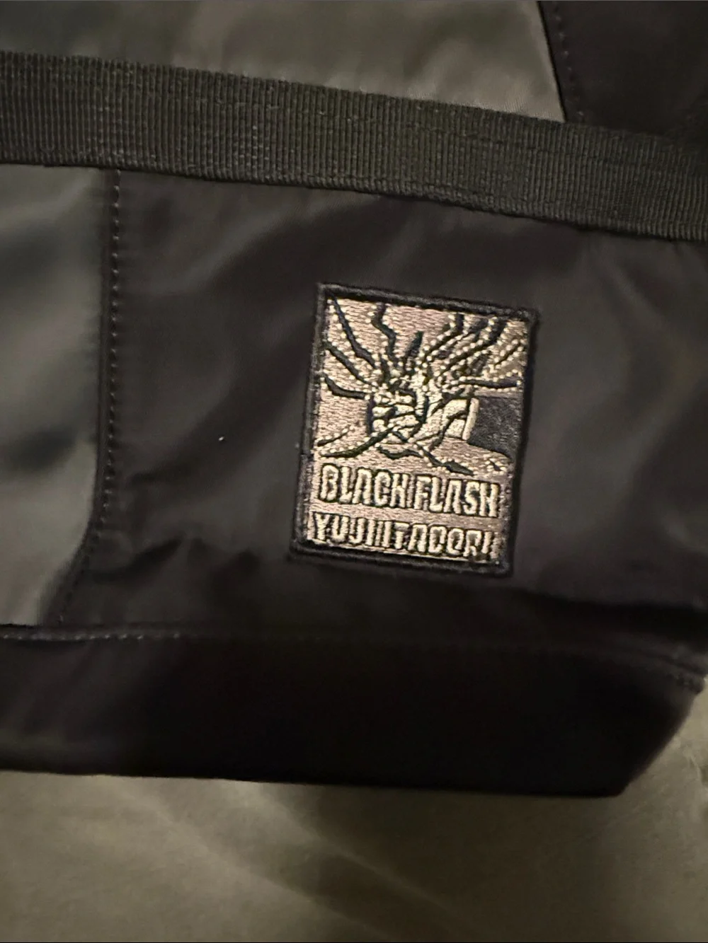 Jiujitsu kaisen Casual Black and Gray Men's Messenger Bag with Patch Details